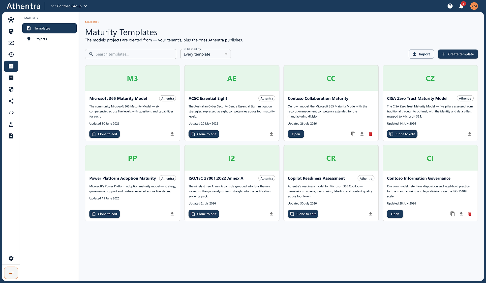 M365 Maturity Model, Essential Eight, CISA Zero Trust, ISO 27001 — oder ein eigenes Modell.